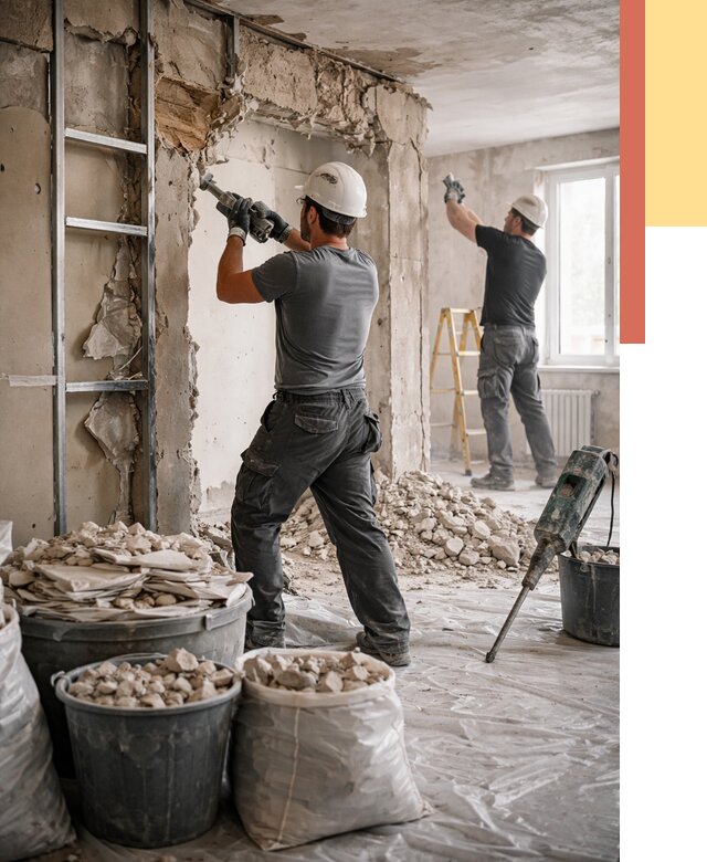 Демонтажные работы в Шебекино от 2749 руб. — услуги и цена под ключ | ОТДЕЛОЧНИК-Шбк