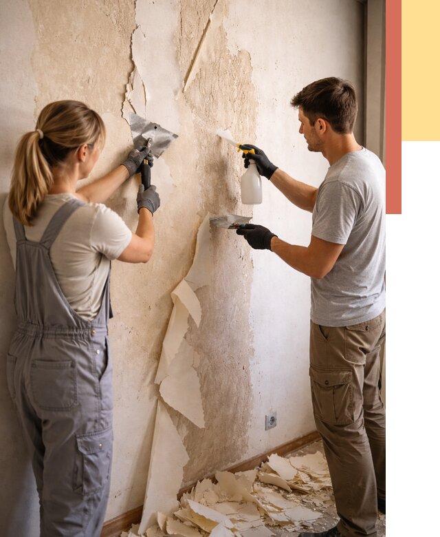 Снятие старых обоев в Шебекино от 5345 руб. под ключ недорого | ОТДЕЛОЧНИК-Шбк