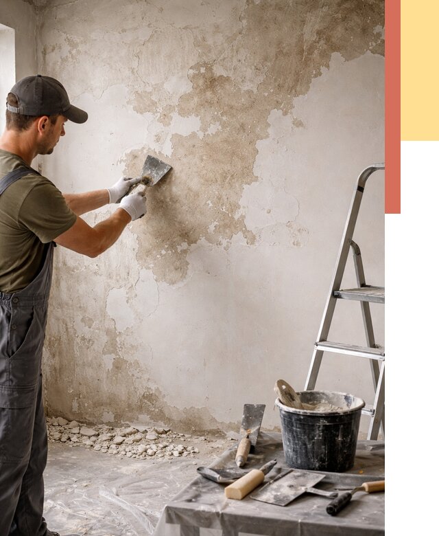 Снятие старой шпаклевки в Шебекино от 1883 руб. — быстро и недорого | ОТДЕЛОЧНИК-Шбк