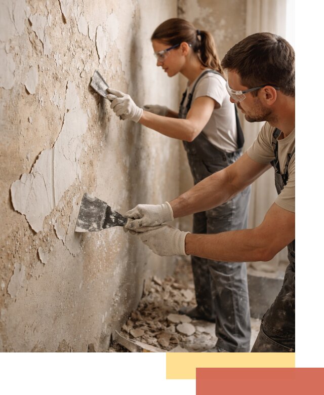 Снятие старой шпаклевки и подготовка поверхностей в Шебекино