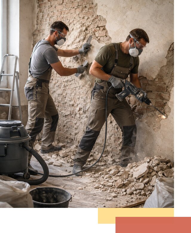 Демонтаж штукатурки со стен в Шебекино быстро и аккуратно