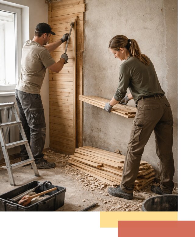 Демонтаж вагонки со стен в Шебекино — профессиональный демонтаж