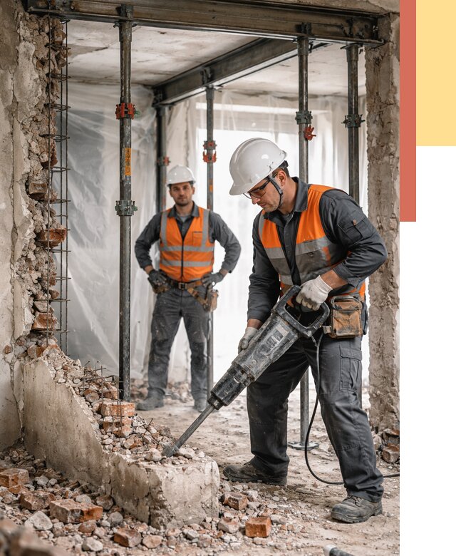 Снос несущих стен в Шебекино от 10436 руб. — демонтаж несущей стены под ключ | ОТДЕЛОЧНИК-Шбк