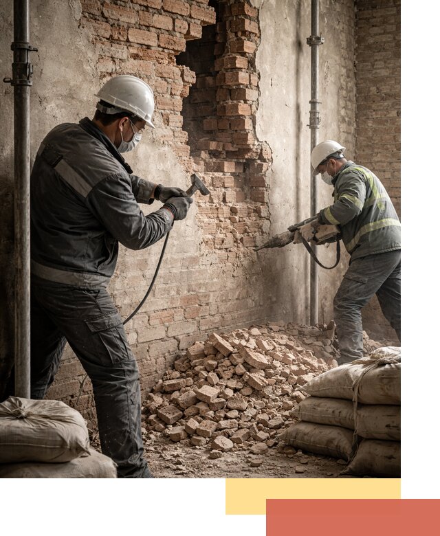 Демонтаж кирпичных стен в Шебекино быстро и безопасно