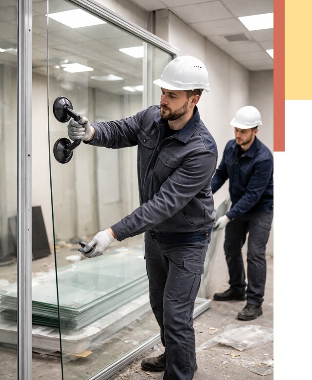 Демонтаж стеклянных перегородок в Шебекино от 3258 руб. — быстро и недорого | ОТДЕЛОЧНИК-Шбк