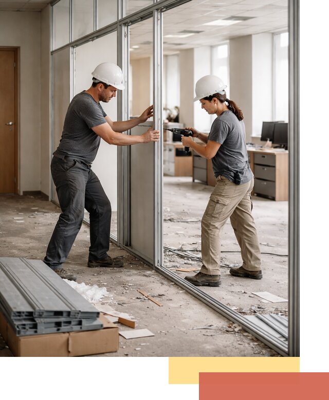 Демонтаж алюминиевых перегородок в Шебекино быстро и аккуратно