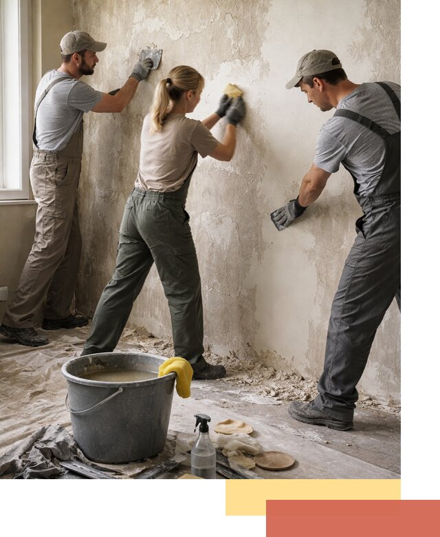 Очистка стен от клея и грунтовки в Шебекино качественно и быстро