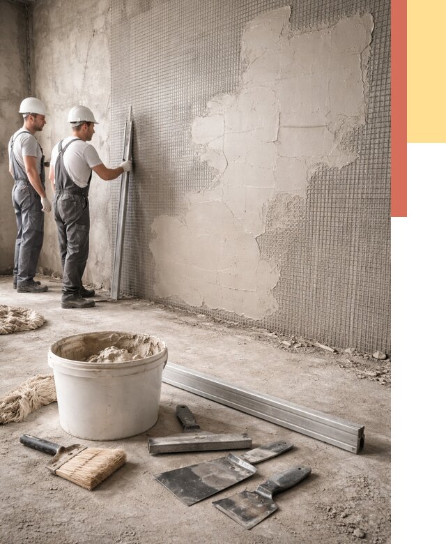 Штукатурка стен по сетке в Шебекино от 5600 руб./м2 — быстро и недорого | ОТДЕЛОЧНИК-Шбк