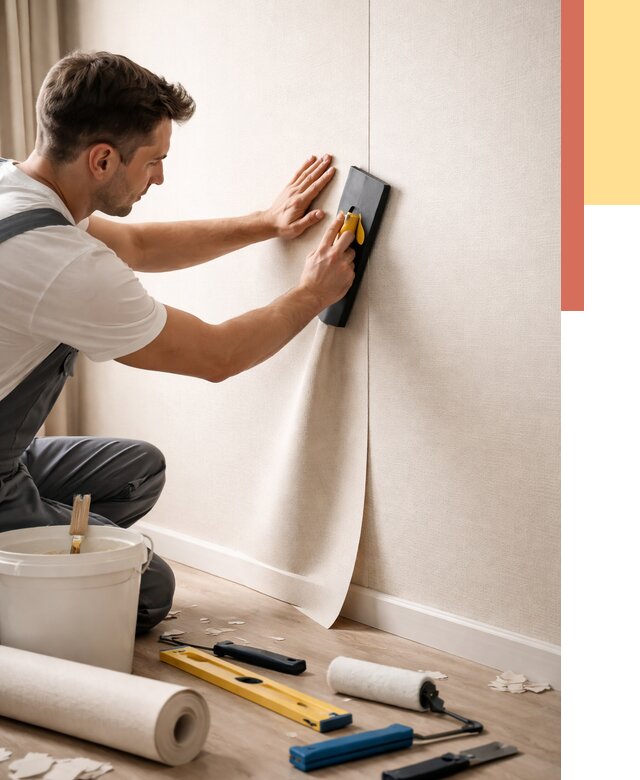 Поклейка виниловых обоев в Шебекино от 4581 руб. | Быстро и недорого — ОТДЕЛОЧНИК-Шбк