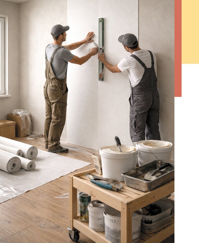 Поклейка стеклообоев в Шебекино от 6618 руб. за м2 — быстро и недорого | ОТДЕЛОЧНИК-Шбк