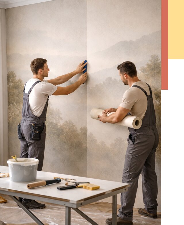 Поклейка фотообоев в Шебекино от 8654 руб/м² — быстро и недорого | ОТДЕЛОЧНИК-Шбк