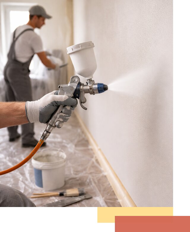 Покраска стен краскопультом в Шебекино быстро и качественно