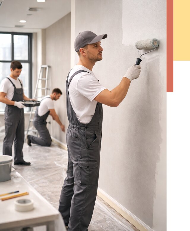 Покраска стен в офисе в Шебекино от 8654 руб. — быстро и недорого | ОТДЕЛОЧНИК-Шбк