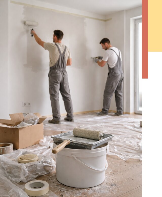 Покраска стен в квартире в Шебекино от 2545 руб/м2 — быстро и недорого | ОТДЕЛОЧНИК-Шбк