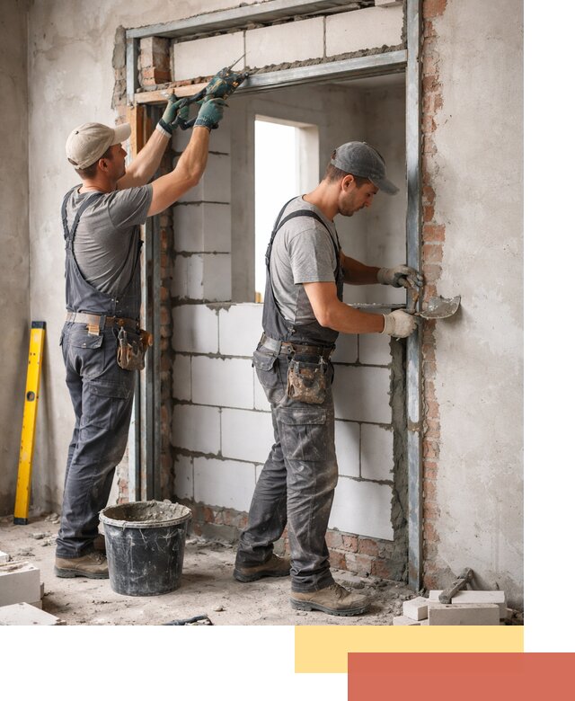 Закладка дверного проема под ключ в Шебекино: демонтаж, монтаж, отделка