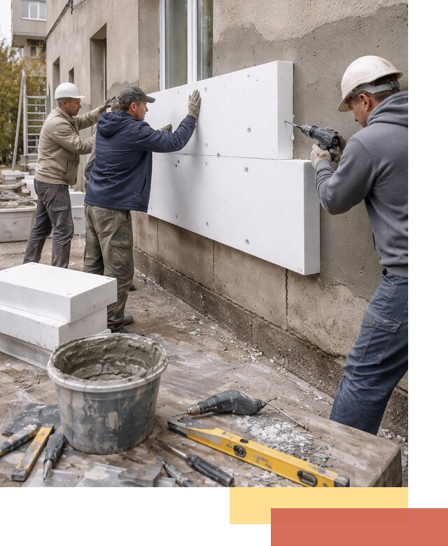 Утепление наружных стен пенопластом в Шебекино