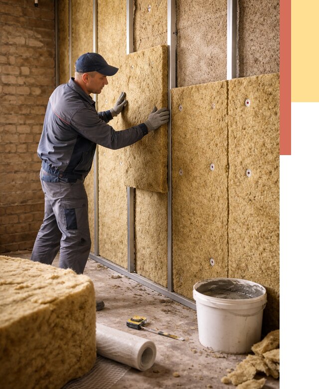 Утепление стен минватой в Шебекино от 1374 руб./м2 — недорого и быстро | ОТДЕЛОЧНИК-Шбк