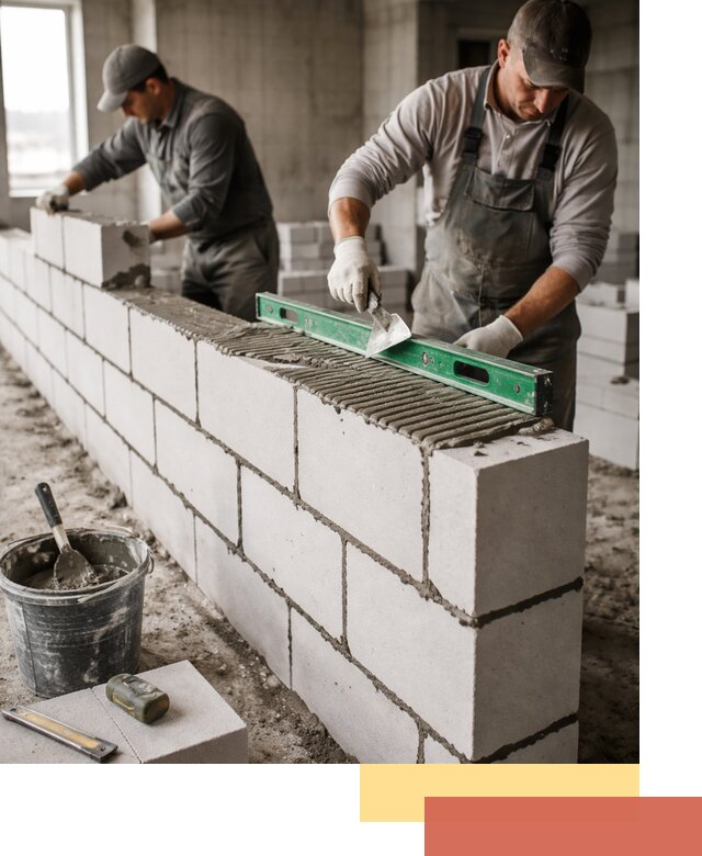 Кладка перегородок из газобетона в Шебекино быстро и качественно