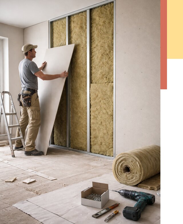 Перегородка из гипсокартона с шумоизоляцией в Шебекино от 3176 руб. | ОТДЕЛОЧНИК-Шбк