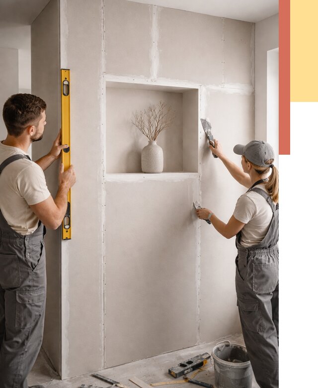 Перегородка из гипсокартона с нишей в Шебекино от 3309 руб. под ключ | ОТДЕЛОЧНИК-Шбк