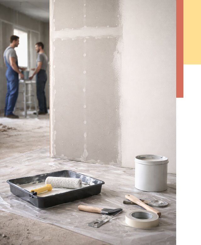 Покраска перегородок из гипсокартона в Шебекино от 4581 руб. под ключ | ОТДЕЛОЧНИК-Шбк