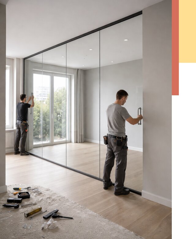 Изготовление стеклянных перегородок в Шебекино от 12574 руб. под ключ | ОТДЕЛОЧНИК-Шбк