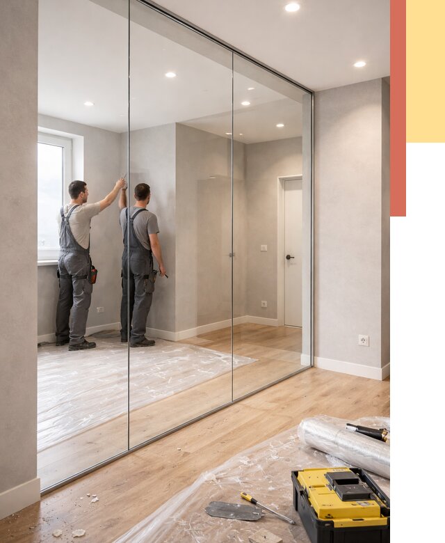 Безрамные стеклянные перегородки в Шебекино — монтаж от 9672 руб. | ОТДЕЛОЧНИК-Шбк