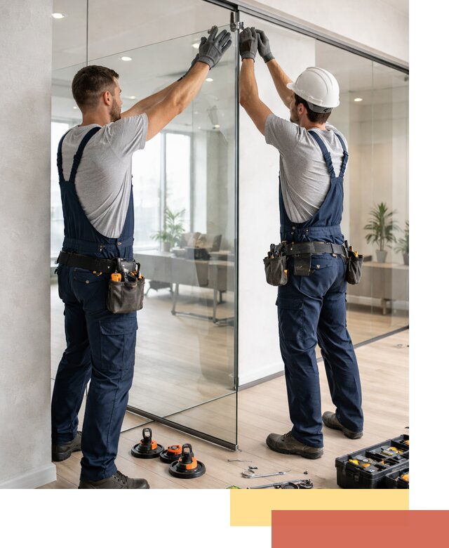 Безрамные стеклянные перегородки под ключ в Шебекино