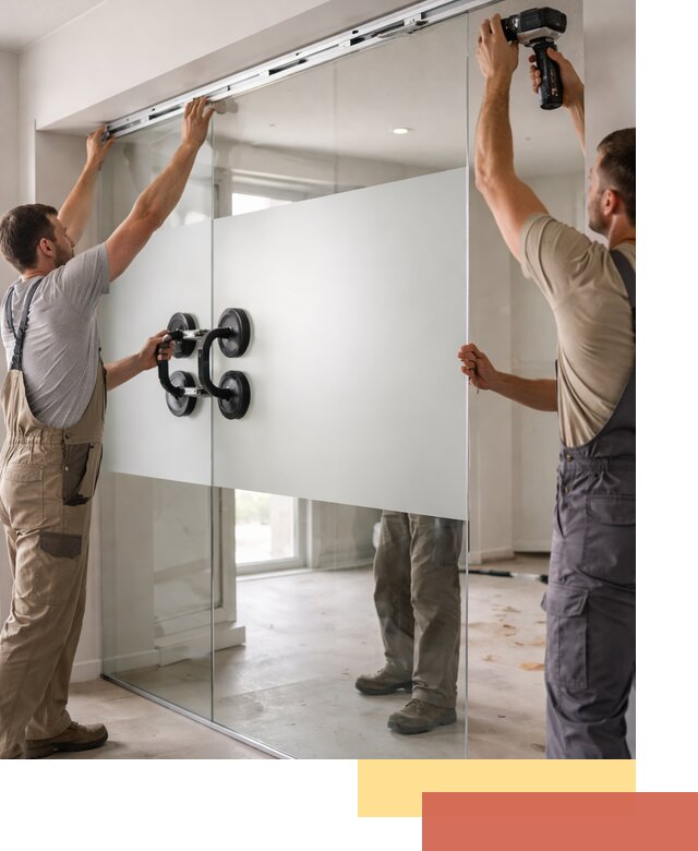 Матовые стеклянные перегородки под ключ в Шебекино