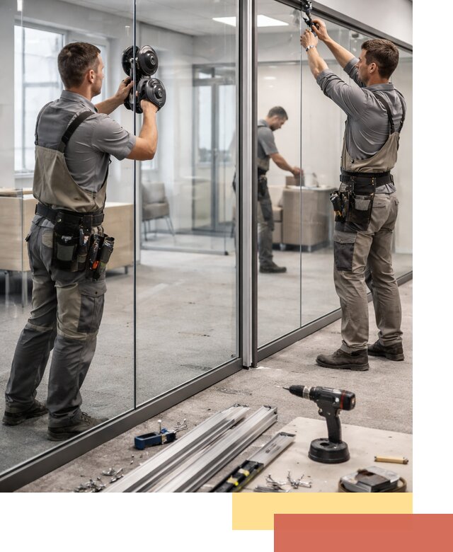 Стеклянные офисные перегородки под ключ в Шебекино