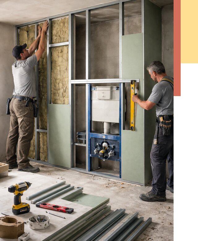 Установка сантехнических перегородок в Шебекино от 8654 руб. | ОТДЕЛОЧНИК-Шбк