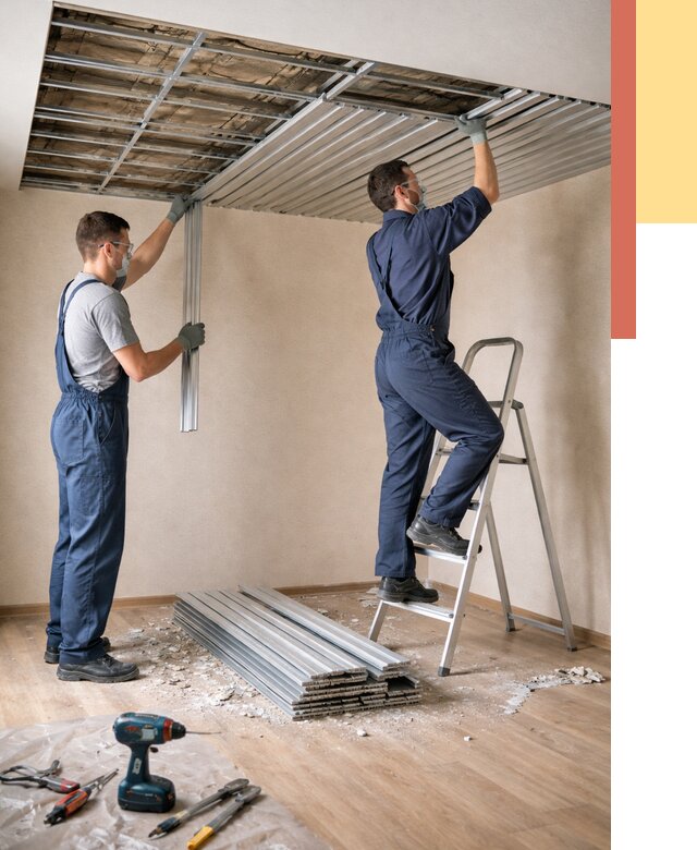 Демонтаж реечного потолка в Шебекино от 4581 руб. быстро и недорого | ОТДЕЛОЧНИК-Шбк