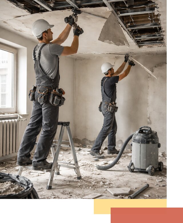 Демонтаж гипсокартонного потолка в Шебекино быстро и аккуратно