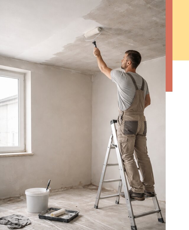 Грунтовка потолка в Шебекино от 2545 руб. — быстро и недорого | ОТДЕЛОЧНИК-Шбк