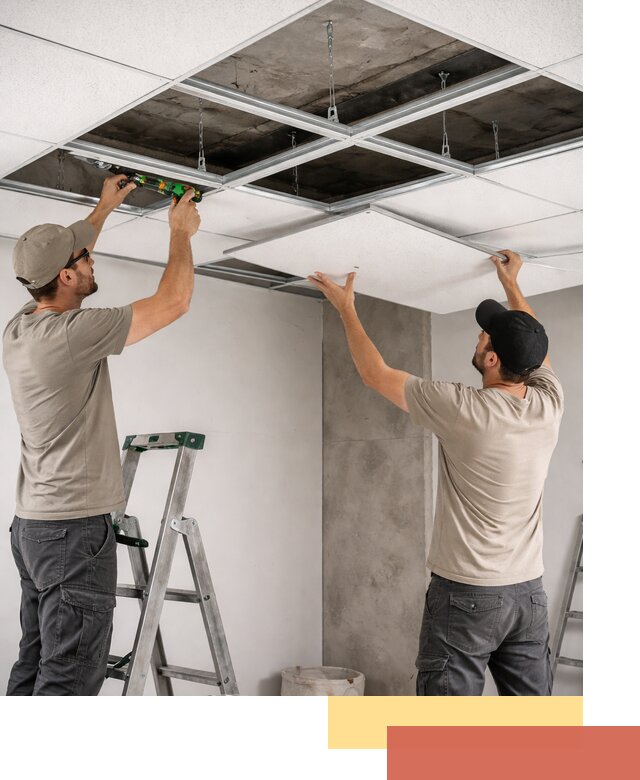 Монтаж потолка Армстронг под ключ в Шебекино