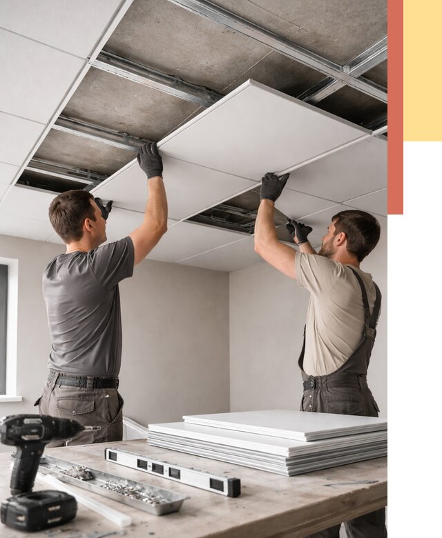 Монтаж кассетного потолка в Шебекино от 4581 руб/м2 — установка и сборка | ОТДЕЛОЧНИК-Шбк