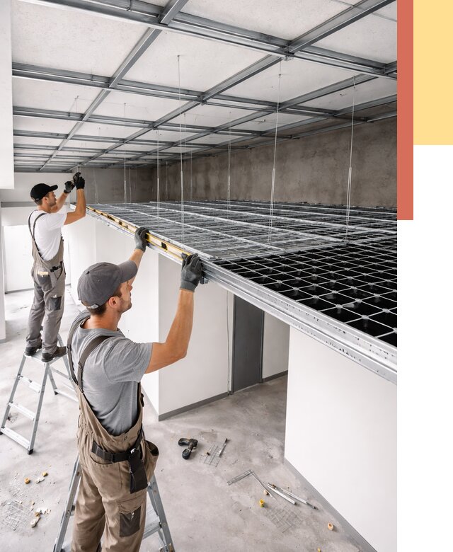 Монтаж потолка грильято в Шебекино от 458 руб./м² — быстрая сборка под ключ | ОТДЕЛОЧНИК-Шбк