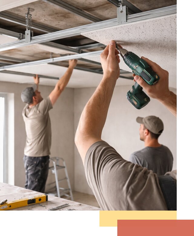 Монтаж акустического потолка в Шебекино под ключ