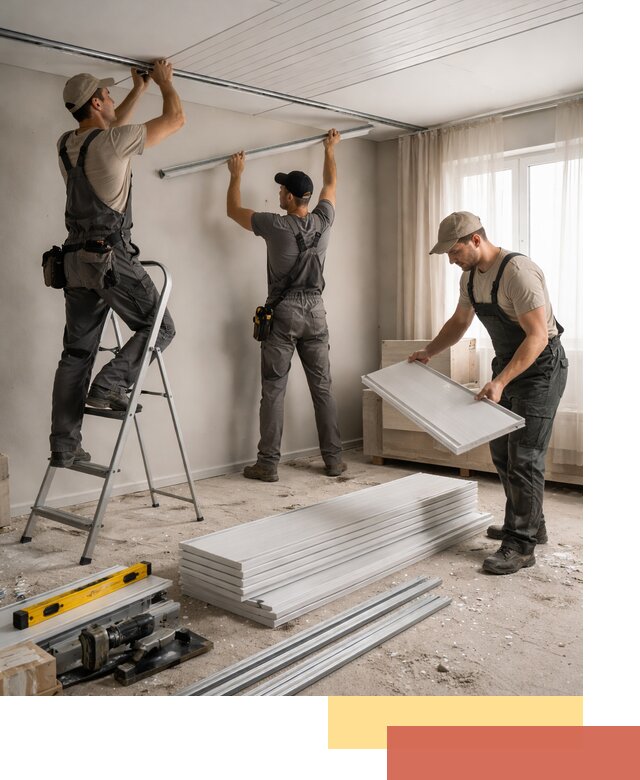 Монтаж потолка из ПВХ панелей в Шебекино оперативно и качественно