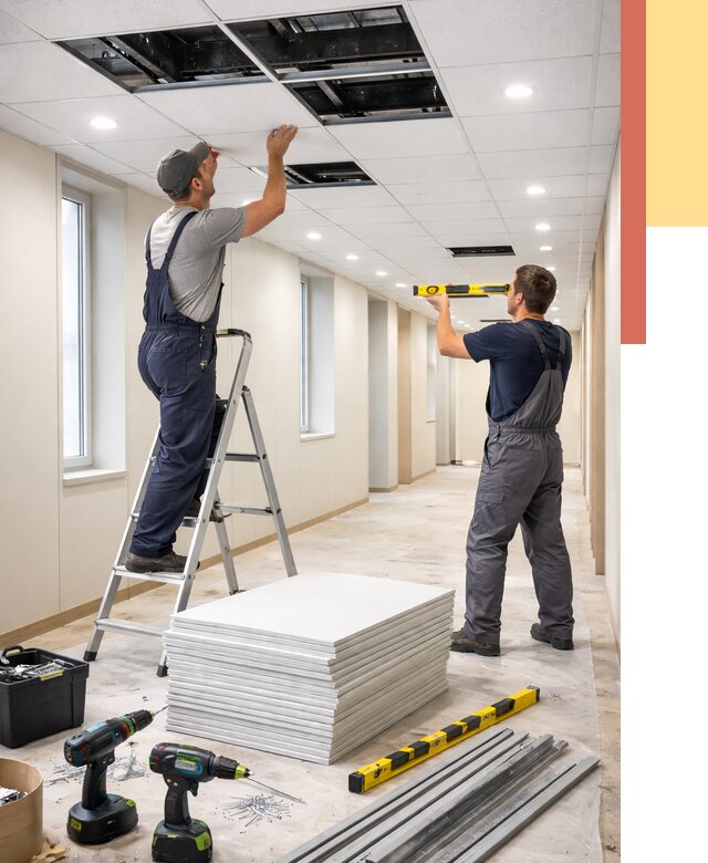 Ремонт потолка Армстронг в Шебекино от 4581 руб. — быстро и недорого | ОТДЕЛОЧНИК-Шбк