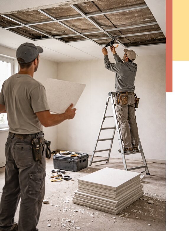 Замена плит подвесного потолка в Шебекино от 1782 руб. быстро и недорого | ОТДЕЛОЧНИК-Шбк