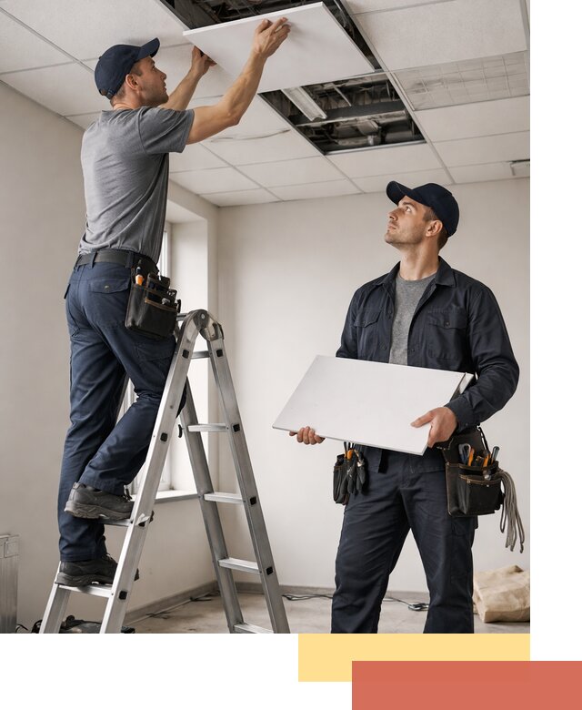 Обслуживание подвесного потолка в Шебекино — ремонт и чистка