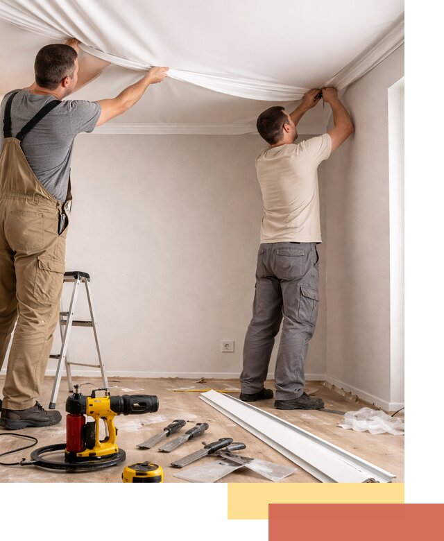 Монтаж ПВХ натяжного потолка в Шебекино качественно и быстро