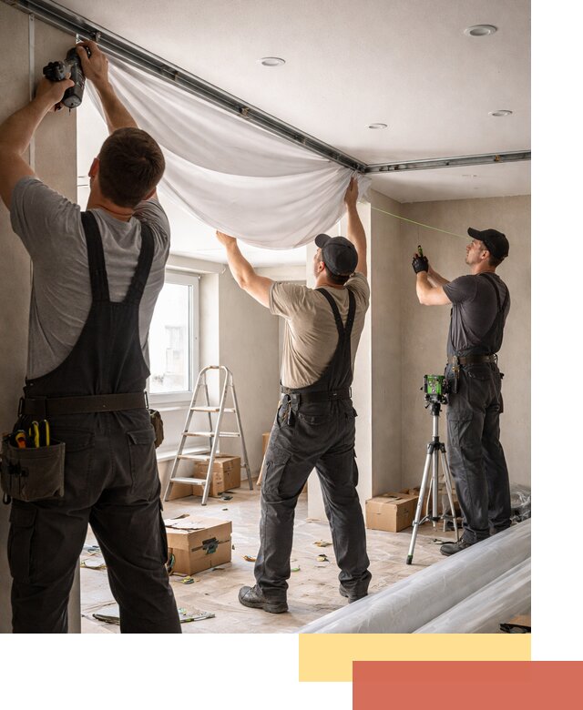 Монтаж парящего натяжного потолка под ключ в Шебекино