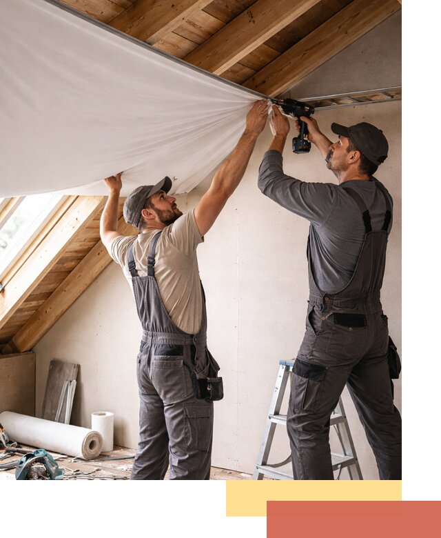 Монтаж натяжного потолка в мансарде в Шебекино