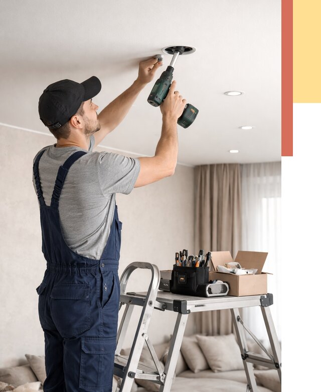 Установка и монтаж точечных светильников в натяжной потолок в Шебекино от 1833 руб. | ОТДЕЛОЧНИК-Шбк