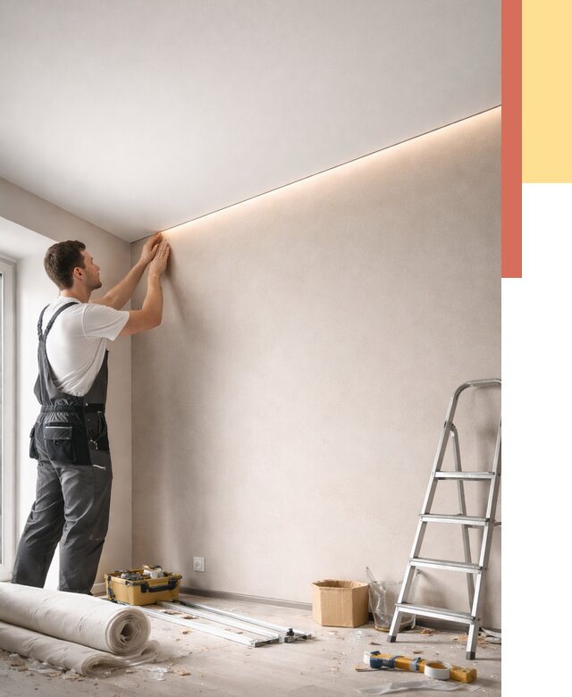 Теневые натяжные потолки в Шебекино от 8348 руб. под ключ | ОТДЕЛОЧНИК-Шбк