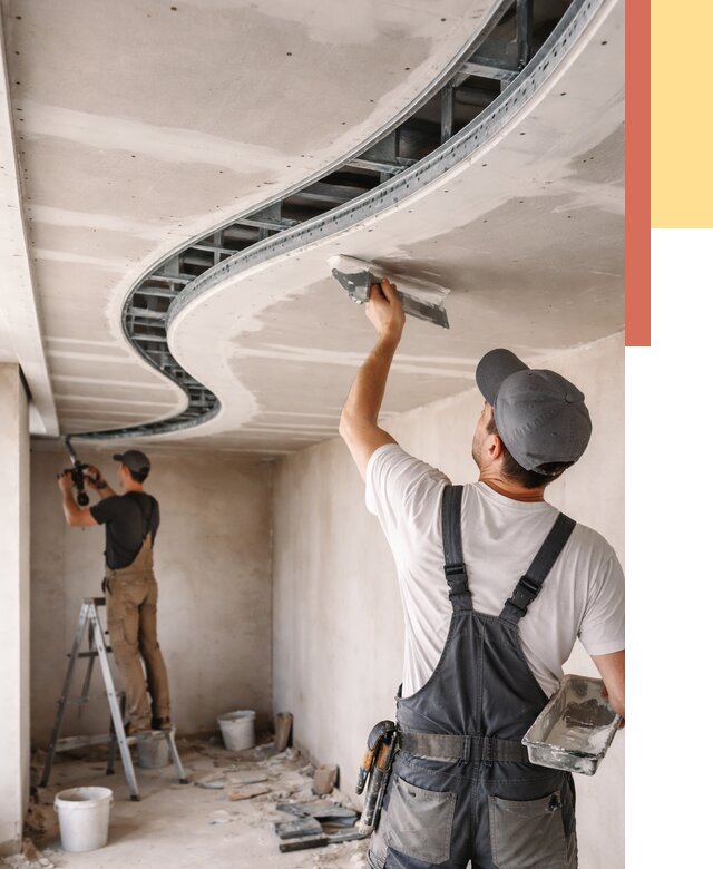 Криволинейный потолок из гипсокартона в Шебекино от 2138 руб./м2 | ОТДЕЛОЧНИК-Шбк