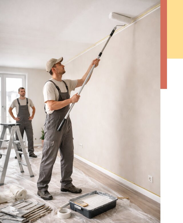 Покраска потолка из гипсокартона в Шебекино от 4581 руб./м2 — услуги под ключ | ОТДЕЛОЧНИК-Шбк