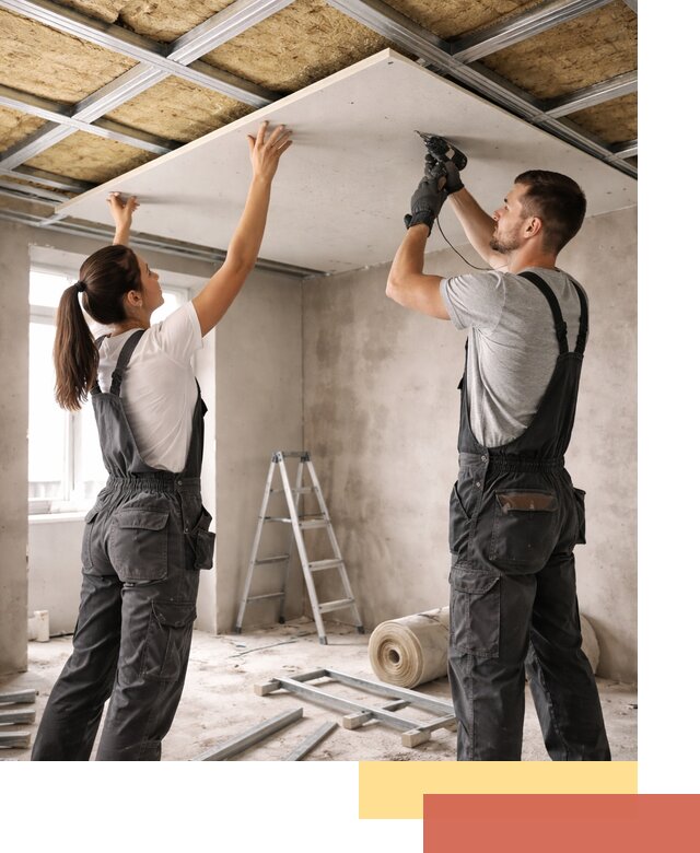 Звукоизоляция потолка из ГКЛ в Шебекино профессионально и надежно